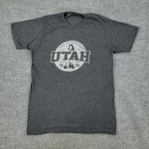 Utah Shirt Men's Gray Medium Land Of Contrast Graphic Tee Crew Neck Short Sleeve